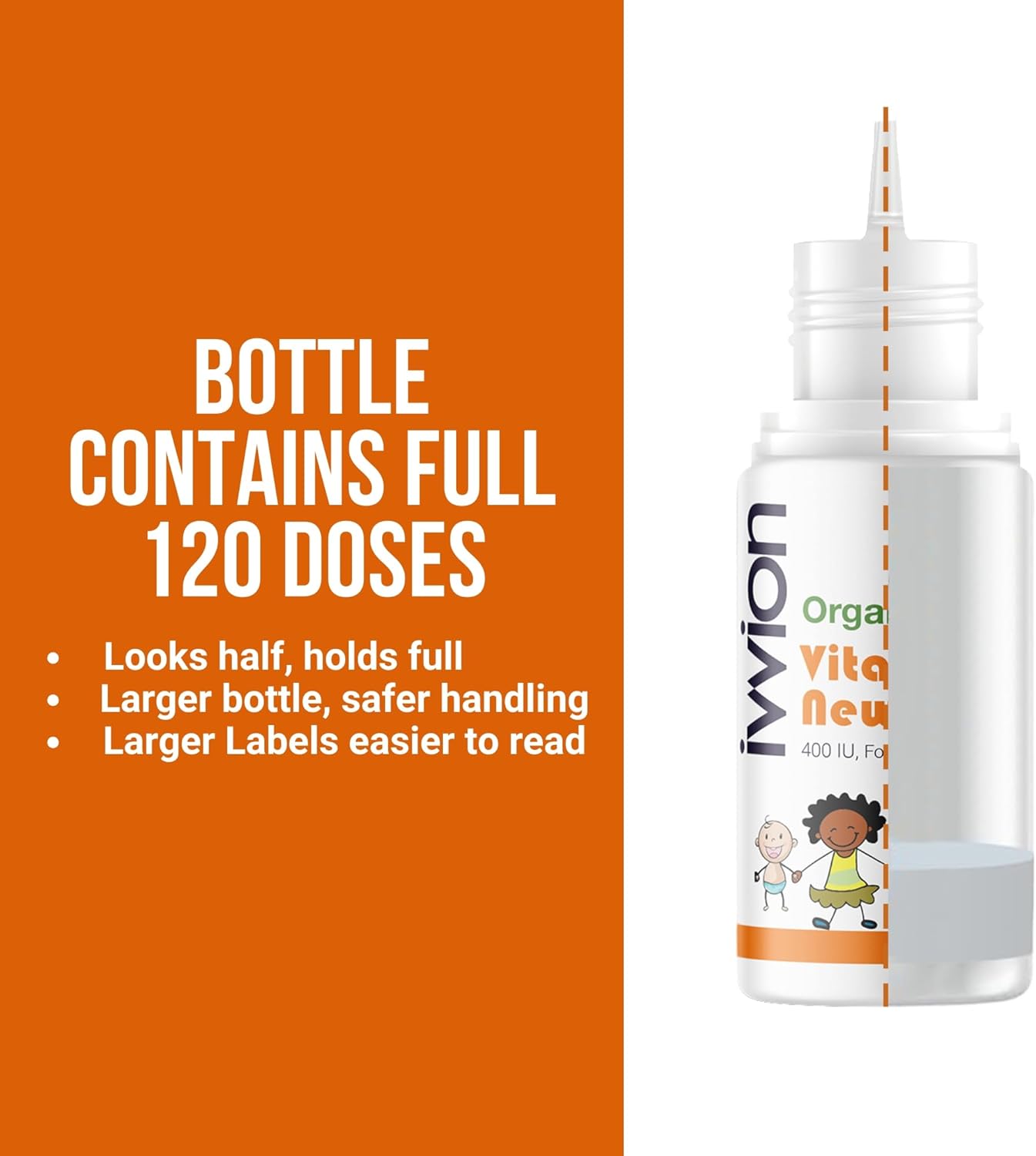 Organic Vegan Baby Vitamin D3 Drops 400IU, 120 Drops – Infants & Toddlers