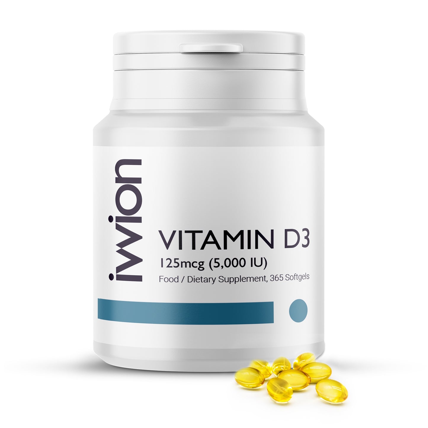 Vitamin D3 5000 IU (125 µg) – Preservative-Free Softgels, 1-Year Supply