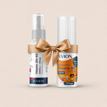 Parent & Child Wellness Bundle | Vegan Vitamin D3 Drops for Children + Vitamin D3 & K2 Spray for Adults