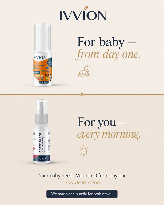 Parent & Child Wellness Bundle | Vegan Vitamin D3 Drops for Children + Vitamin D3 & K2 Spray for Adults