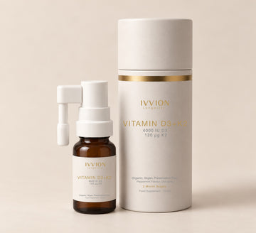 Organic Vegan Vitamin D3 + K2 Oral Spray – 4000 IU D3 / 120µg K2 – Peppermint – 13.2ml