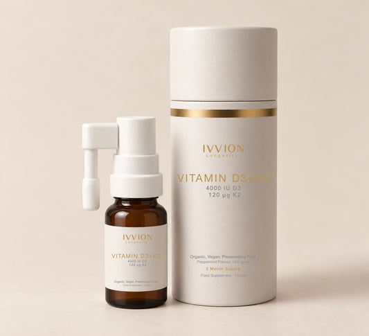 Organic Vegan Vitamin D3 + K2 Oral Spray – 4000 IU D3 / 120µg K2 – Peppermint – 13.2ml
