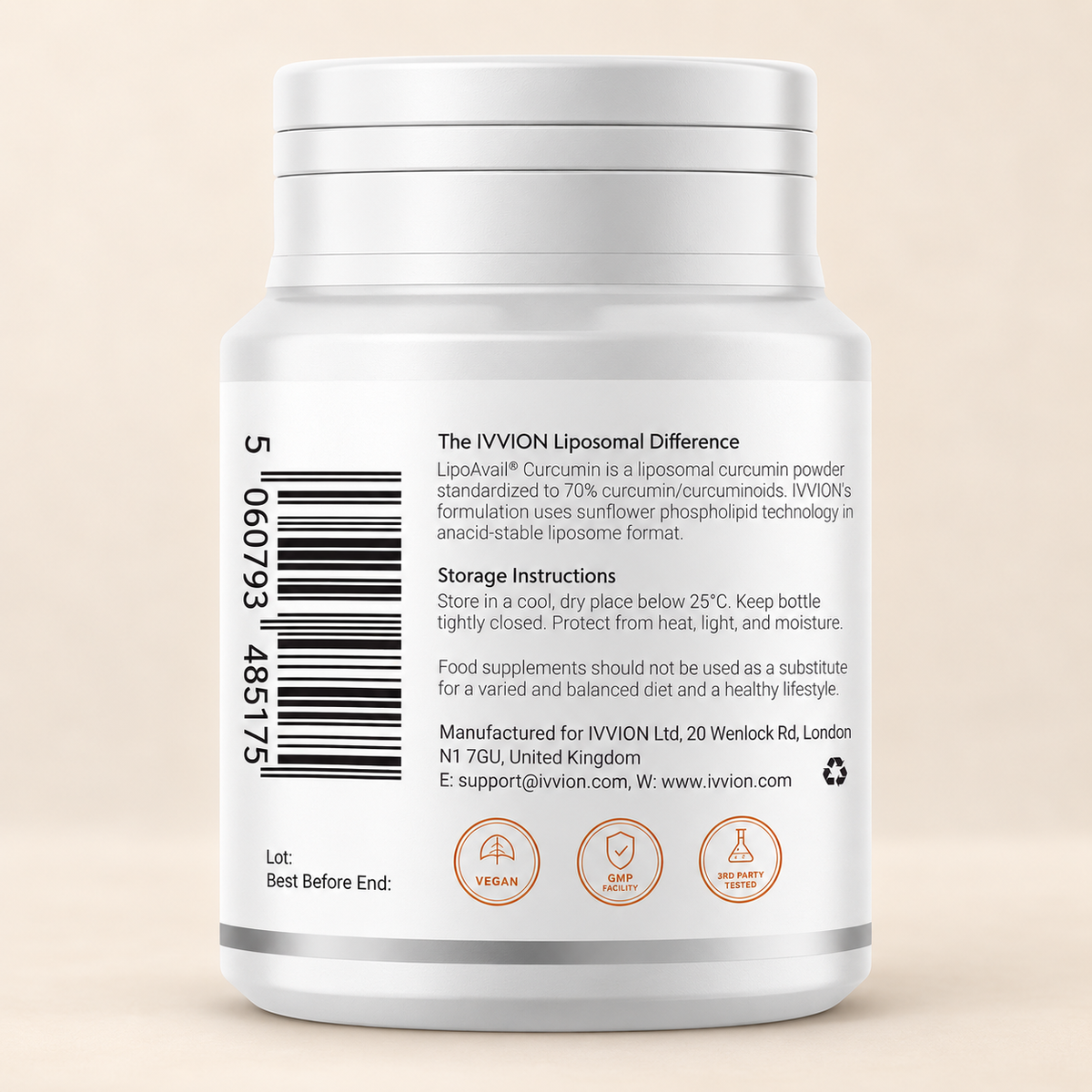 The IVVION liposomal difference, storage and manufacturer details
